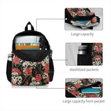 Calavera Dead Skull Laptop School Bag Pink Red