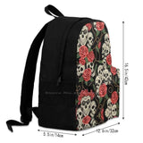 Calavera Dead Skull Laptop School Bag Pink Red