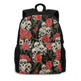 Calavera Dead Skull Laptop School Bag Pink Red