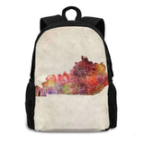 Map Warm Backpack For Student School Laptop Travel Bag
