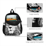 Big Capacity Lion School Bag Backpack Laptop 15 Inch Animal Lover Jungle