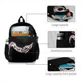 Inugami Clan Backpack Red Black Student School Laptop Travel Bag