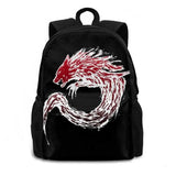 Inugami Clan Backpack Red Black Student School Laptop Travel Bag