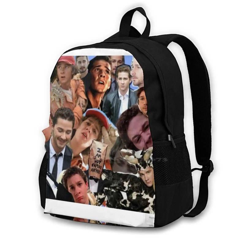 Shia Lebouf Collage Backpack For Student School Laptop Travel Bag Shia Lebouf