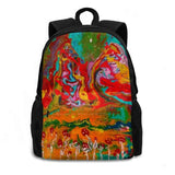 Psychedelic Mushroom Landscape Backpack School Laptop Travel Bag
