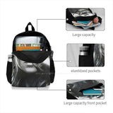 Mustache Pictures 3D Print Backpack Casual Bag 90S Tumblr Womens