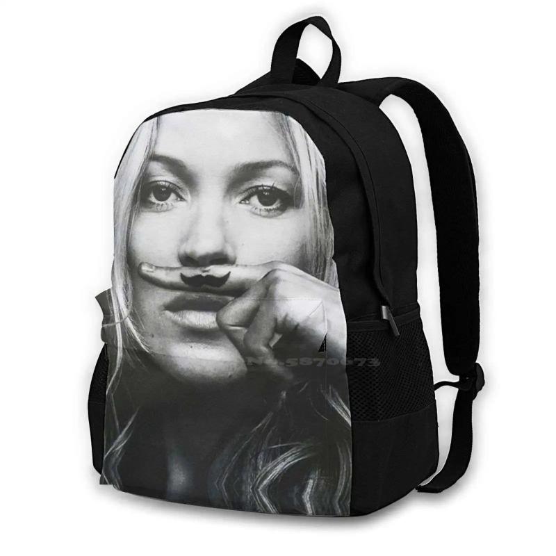 Mustache Pictures 3D Print Backpack Casual Bag 90S Tumblr Womens