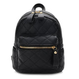 Girls Small Backpack Female Lingge Leather Backpack Purse Mini School Bags