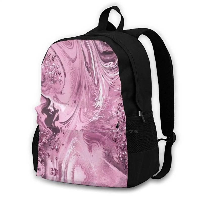 Liquid Texture Art Glitter Detail Backpack