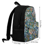 Liquid Pattern Green Colors School Bag Big Capacity Backpack Laptop 15 Inch