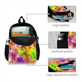 Colorful Liquid Pour Stained Glass Artwork Satchel Schoolbag Backpack