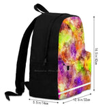 Colorful Liquid Pour Stained Glass Artwork Satchel Schoolbag Backpack