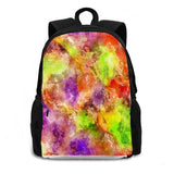 Colorful Liquid Pour Stained Glass Artwork Satchel Schoolbag Backpack
