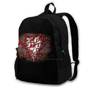 The Wall Bleeding Hearts And Artists Backpack Student School Laptop Travel Bag