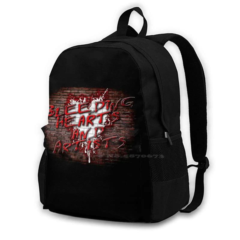 The Wall Bleeding Hearts And Artists Backpack Student School Laptop Travel Bag