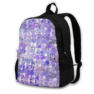 Glass Style Travel Laptop Backpack - Ice Cold Cube Water Background