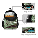 Liquid Metal Glossy Green Laptop Travel School Bags