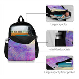Teenage Girls Laptop Travel Bag Liquid Glass Paint Pouring Pattern Pink Yellow P