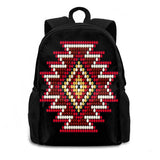 Red Southwest-Style Sunburst Backpack Laptop 15 Inch