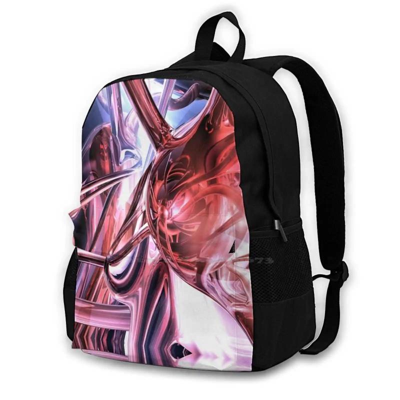 Abstract 3D Print Backpack Red Glass