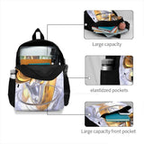 Daydreamers Abstract School Bag Backpack Laptop 15 Inch Glass 3D Silver Liquid