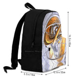 Daydreamers Abstract School Bag Backpack Laptop 15 Inch Glass 3D Silver Liquid