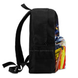 Abstract Backpack Student School Laptop Travel Bag 3D Abstract Rainbow