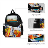 Abstract Backpack Student School Laptop Travel Bag 3D Abstract Rainbow