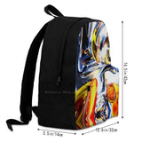 Abstract Backpack Student School Laptop Travel Bag 3D Abstract Rainbow