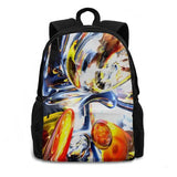 Abstract Backpack Student School Laptop Travel Bag 3D Abstract Rainbow