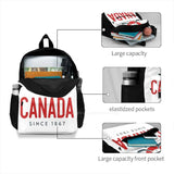 Canada 1867 School Bag Backpack Laptop 15 Inch Maple Leaf Hockey Sticks