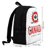 Canada 1867 School Bag Backpack Laptop 15 Inch Maple Leaf Hockey Sticks