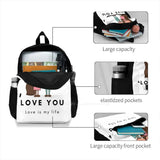 Love You Dark Teen College Student Backpack Laptop Travel Bags