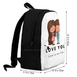 Love You Dark Teen College Student Backpack Laptop Travel Bags