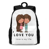 Love You Dark Teen College Student Backpack Laptop Travel Bags
