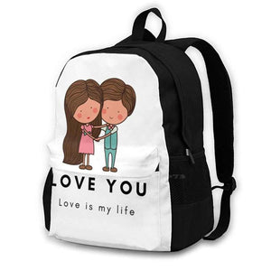 Love You Dark Teen College Student Backpack Laptop Travel Bags