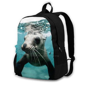 Seal Ocean Wildlife School Bag Big Capacity Backpack Laptop 15 Inch