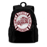 Vintage Fire Truck Patch Backpack for Men Women Girls Teenage