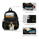 Kitten With Flower Portrait Bags Travel Laptop Backpack Kitty Cat
