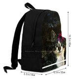 Kitten With Flower Portrait Bags Travel Laptop Backpack Kitty Cat