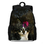 Kitten With Flower Portrait Bags Travel Laptop Backpack Kitty Cat