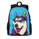 Siberian Husky Pop-Art Schoolbag Backpack Dog Lover