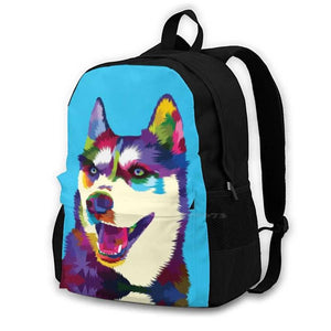 Siberian Husky Pop-Art Schoolbag Backpack Dog Lover