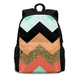 Chevron Pattern Orange Sunset Beach Glitter Sea Foam
