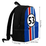 Herbie 53 Beetle Bug Love Bug Laptop Travel School Bags