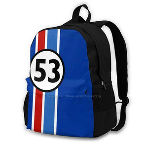 Herbie 53 Beetle Bug Love Bug Laptop Travel School Bags