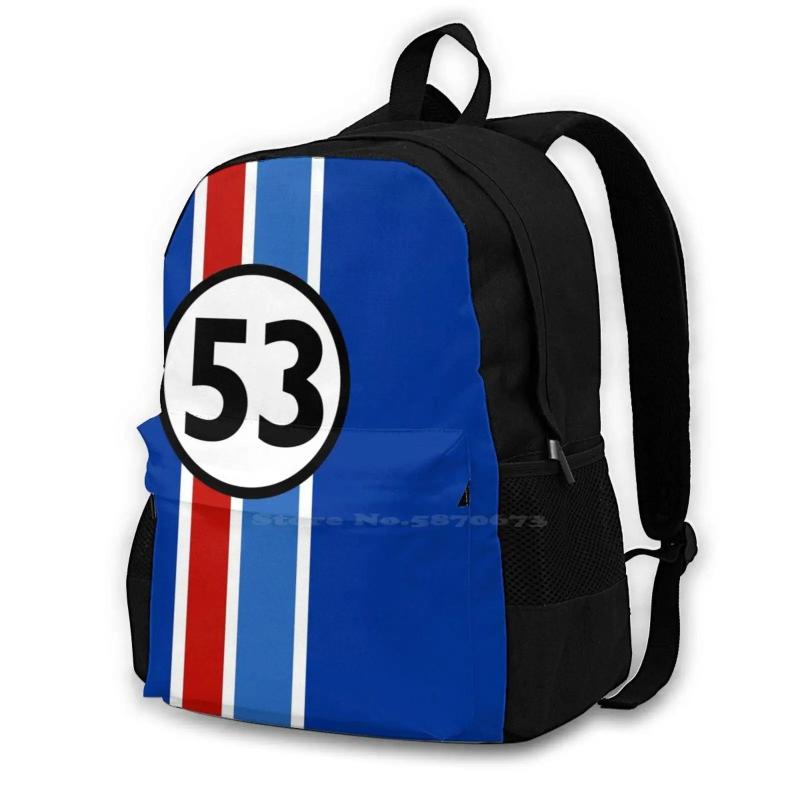 Herbie 53 Beetle Bug Love Bug Laptop Travel School Bags
