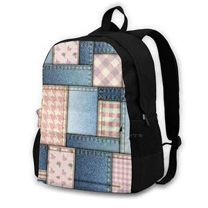 Stripes Lines Jeans Backpack For Men Women Girls