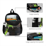 Green and Red Budgie Backpack for Teen College Student