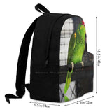 Green and Red Budgie Backpack for Teen College Student